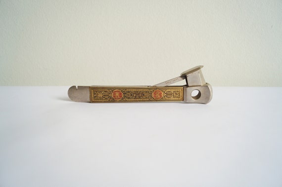 Cigar Cutter Etched Brass Pfeilring Solingen Germa