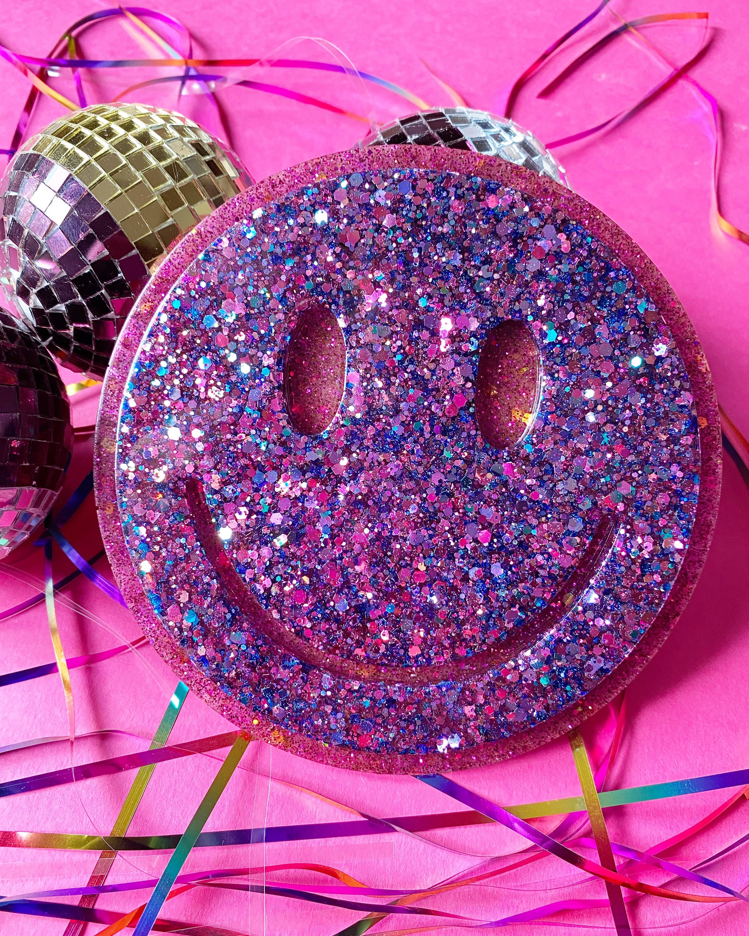 Sparkly Rainbow Smiley Face