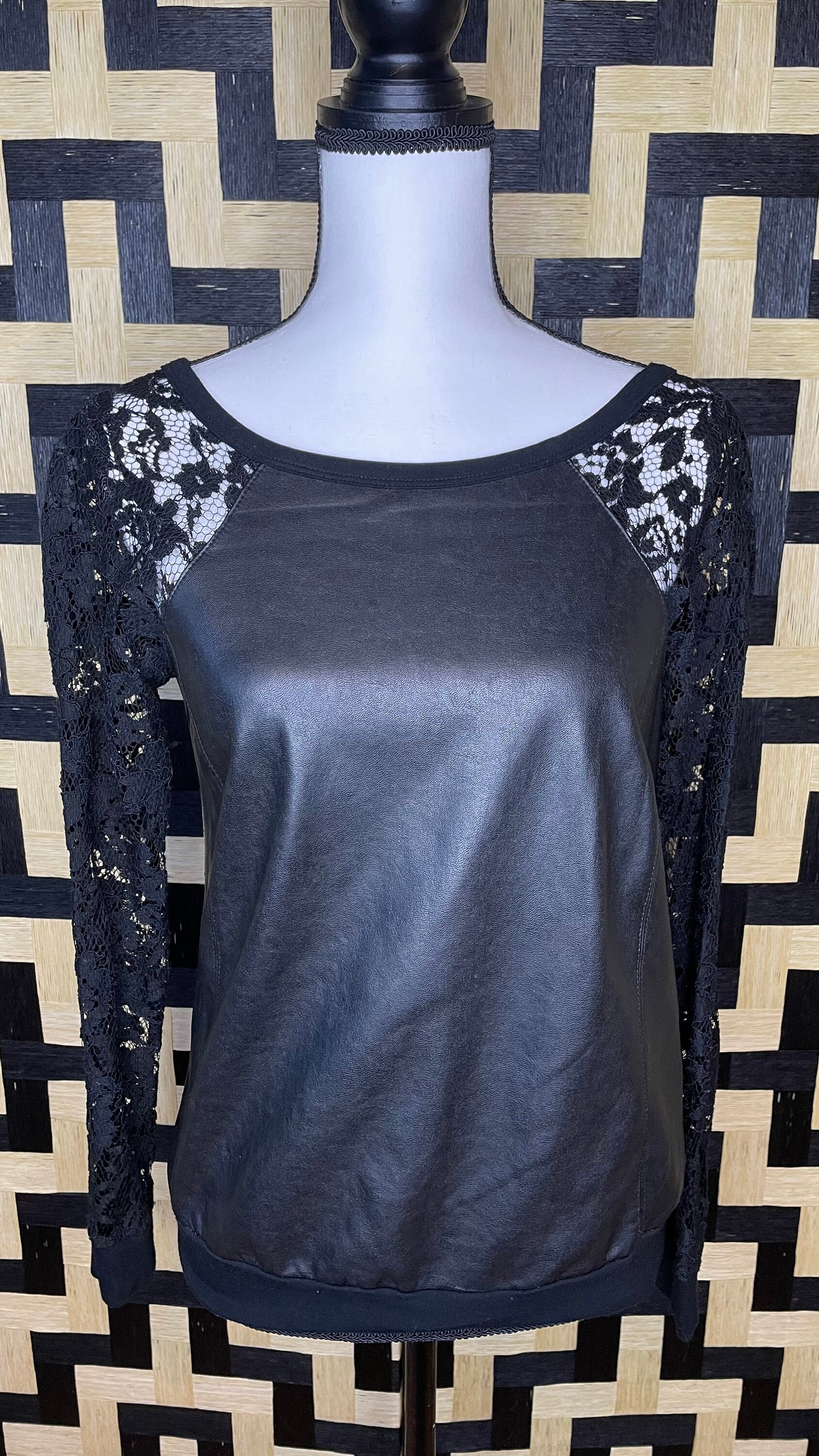 LEATHER & LACE Top Etsy
