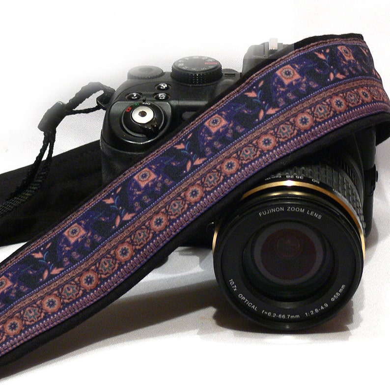 Camera Strap. Lucky Elephants Accessories. For Photographer. dSLR Camera Strap. Canon, Nikon Camera Strap. Personalized Camera Accessories. 