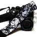 Camera Strap. Personalized Camera Strap. Black and White Roses Camera Strap. Accessories. Canon Nikon Camera Strap. Monogram camera strap.