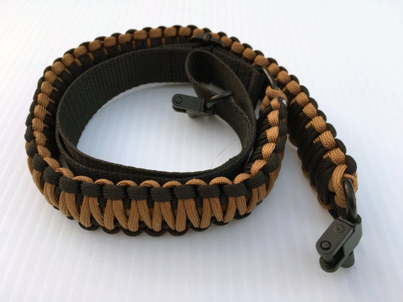 Desert Camo /& Black Adjustable Paracord 550LB Rifle Gun Sling Strap Swivels USA