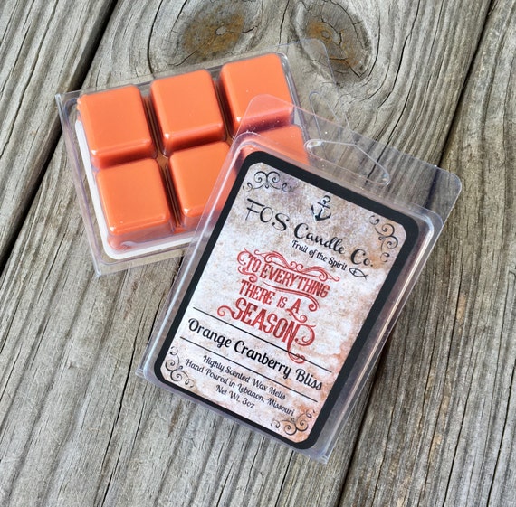 ORANGE CRANBERRY BLISS ~ Wax Melts ~ Hand Poured ~ Fresh Bakery Scent ~ Highly Scented Wax Melt ~ Sweet ~ Tart Warmer