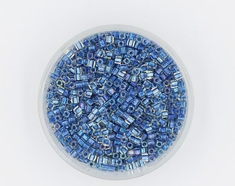 Toho 263, 3mm cube, Blue Lined Crystal, 30 grams