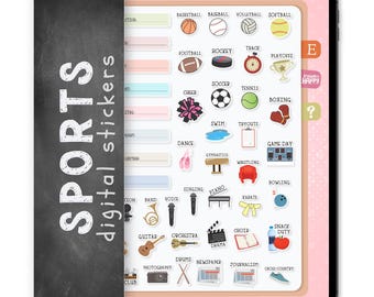 42 Sports & Extra-Curricular Digital Stickers, Compatible with ANY Digital Planner App (including GoodNotes)