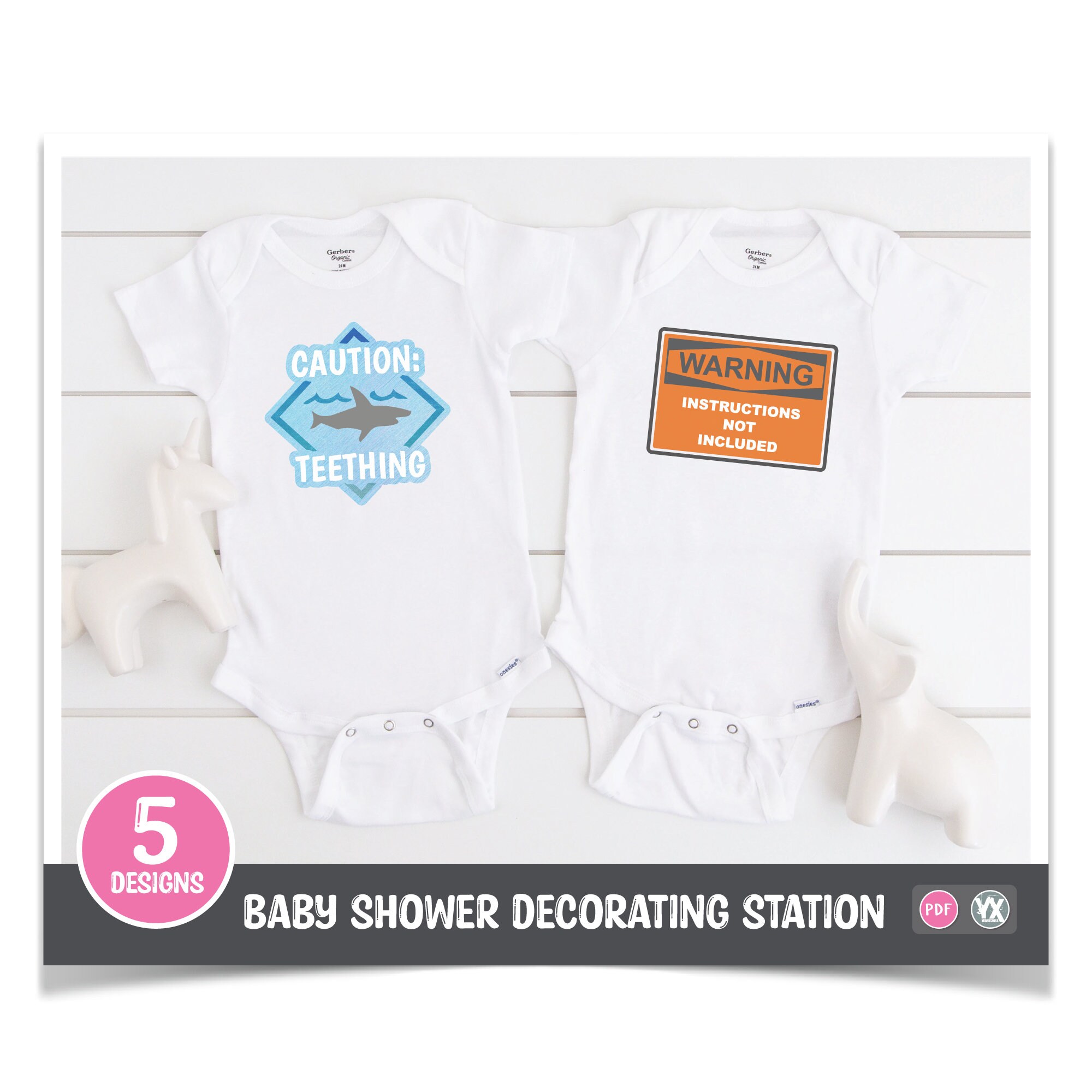 Printable Iron-ons for Baby Shower Decorating Station 5 - Etsy
