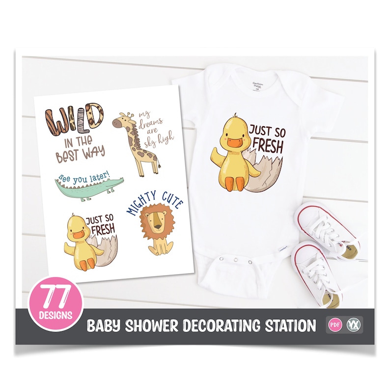 Printable Iron-ons for Baby Shower Decorating Station ALL 77 - Etsy