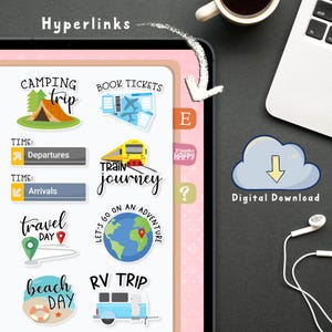 35 Travel & Adventure Digital Stickers, Compatible with ANY Digital Planner App (including GoodNotes) image 4