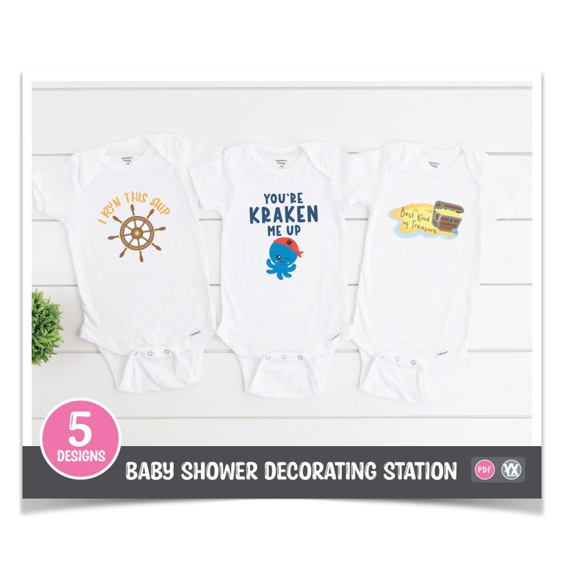 Printable Pirate Iron-ons for Baby Shower Decorating Station - Etsy