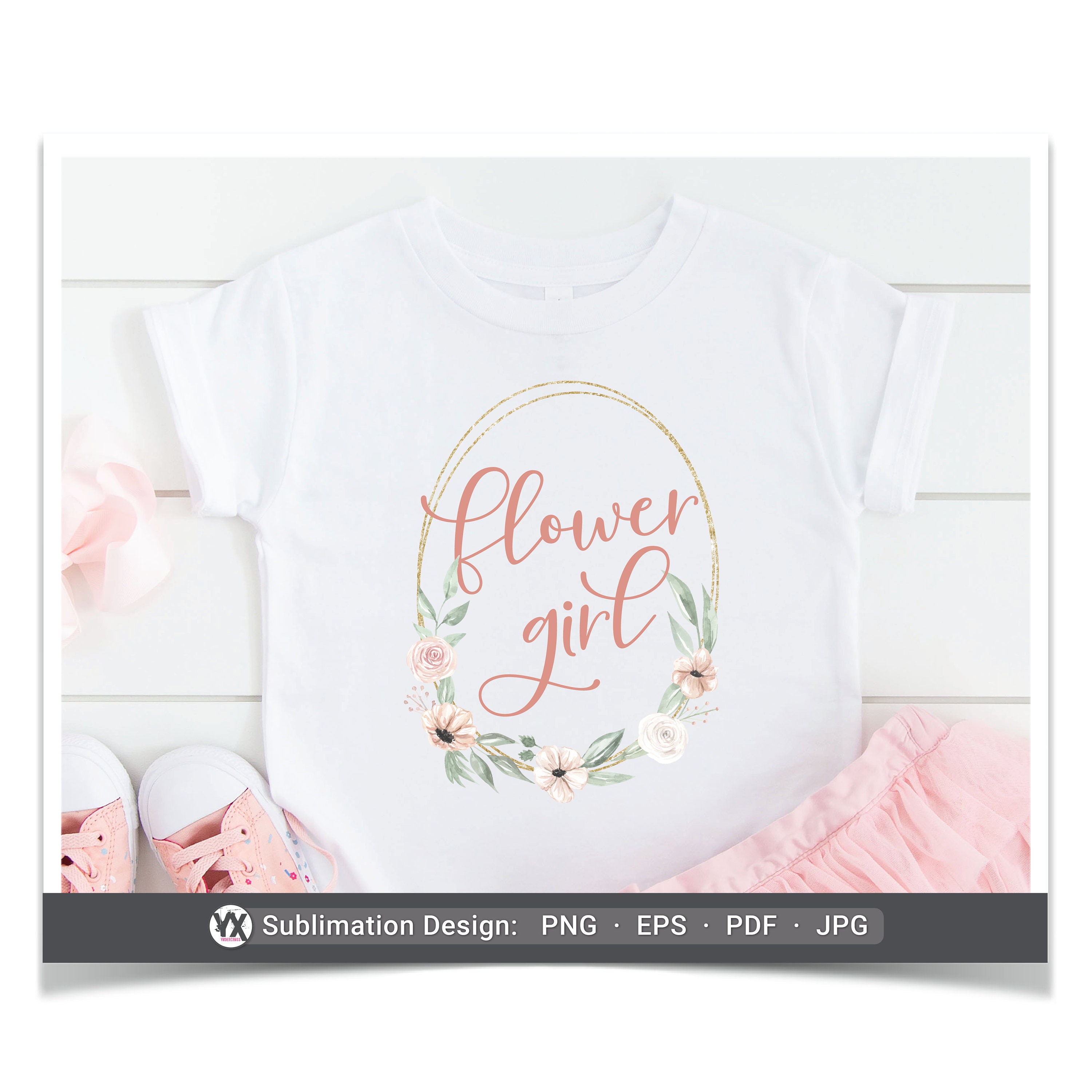 Sublimation Design Flower Girl Iron on Printable Ironon Etsy