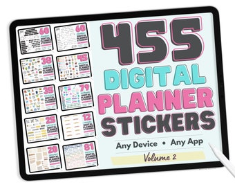 Digital Planner Stickers Bundle - Digital Stickers, Compatible with ANY App, Like GoodNotes - Mega Bundle of 455 Digital Stickers - Volume 2
