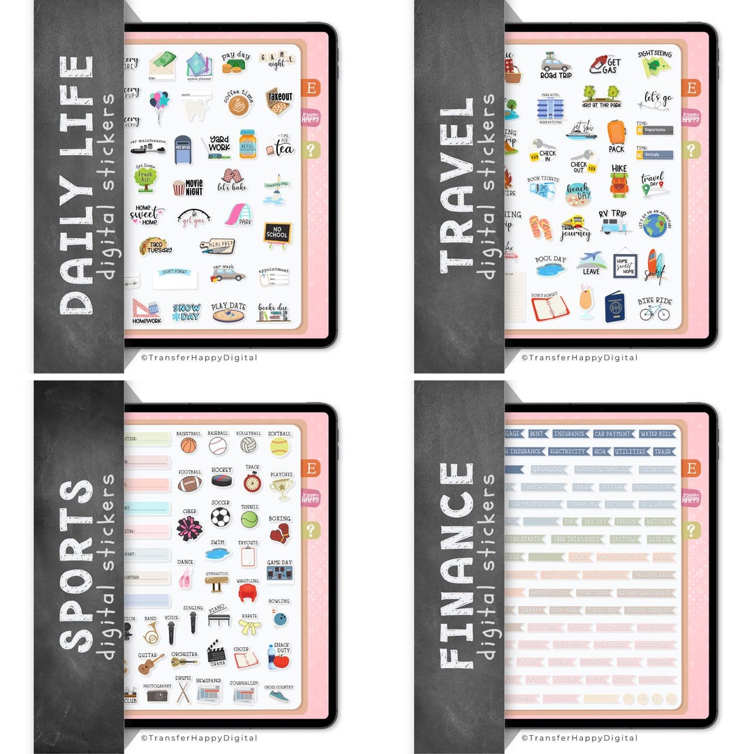 Digital Planner Stickers Bundle, Compatible With ANY Digital Planning ...