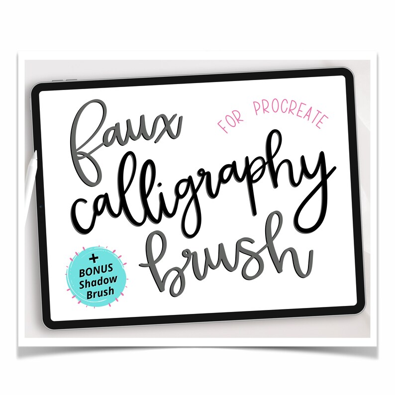 Faux Calligraphy Brushes for Procreate Shadow Brush Set for Etsy