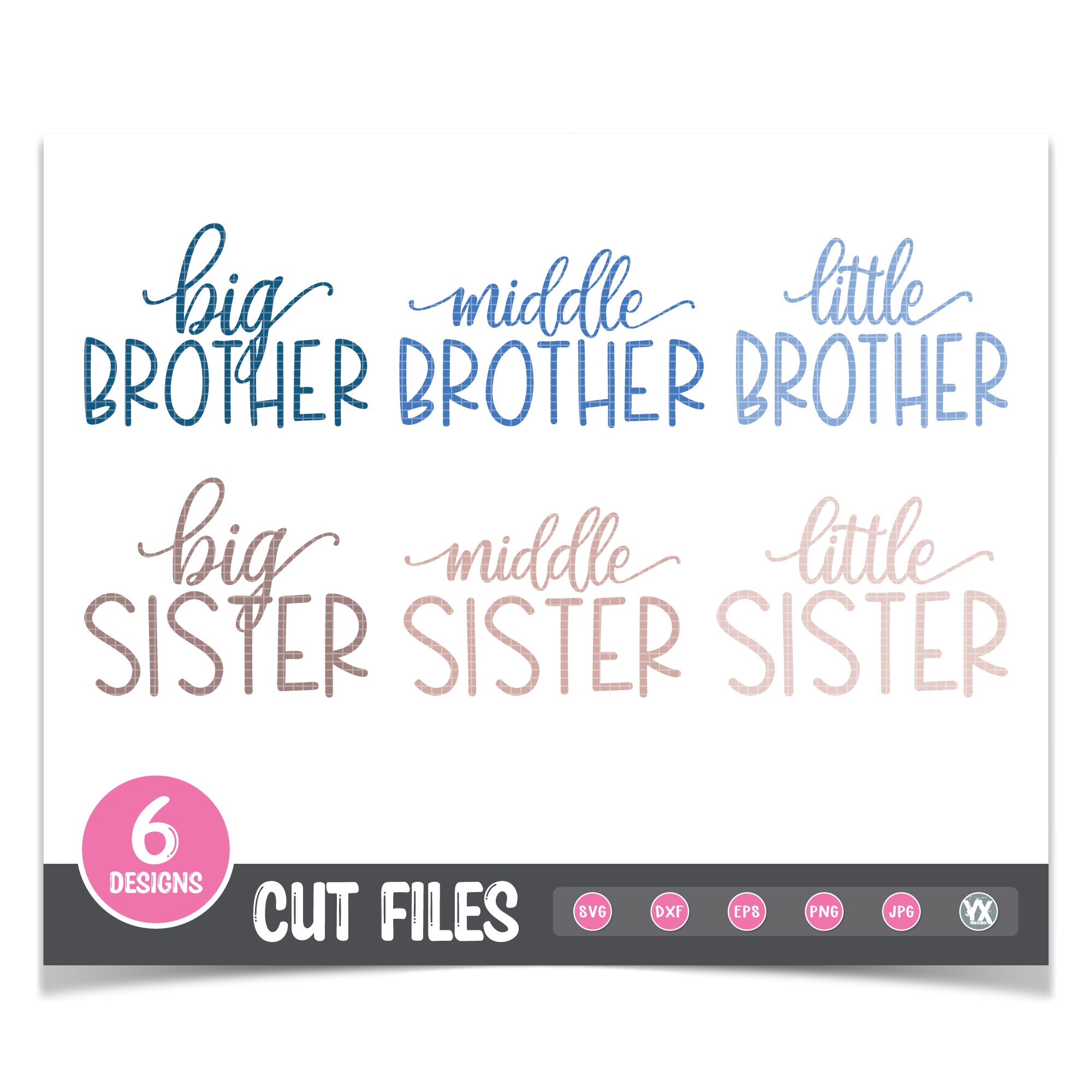 Big Brother SVG Set Sibling SVG Set Cut File Design in Etsy UK