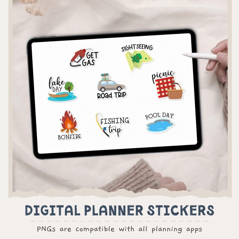 35 Travel & Adventure Digital Stickers, Compatible with ANY Digital Planner App (including GoodNotes) image 3