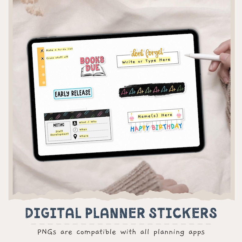 46 School & Teacher Digital Stickers, Compatible With ANY Digital ...