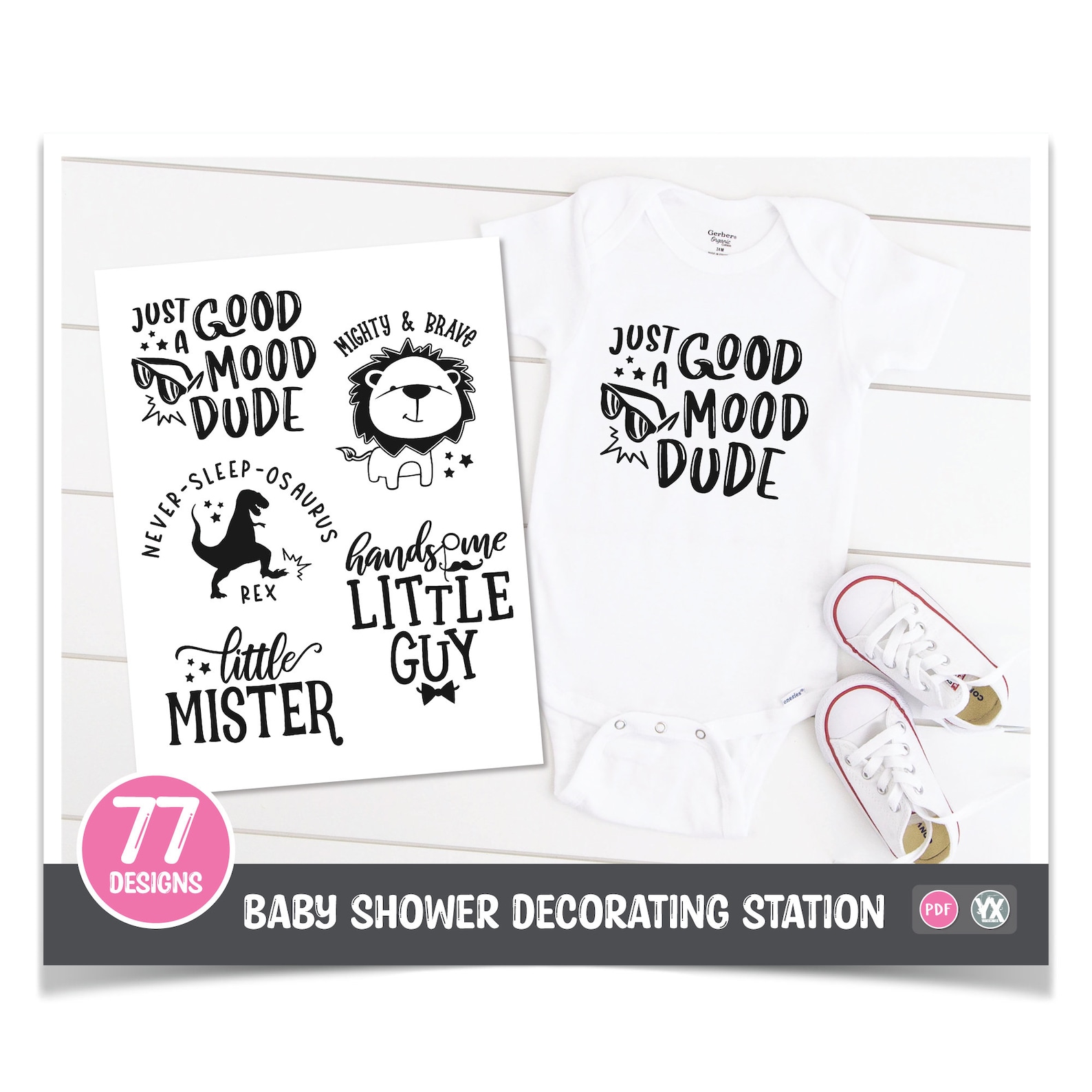 Printable Iron-ons for Baby Shower Decorating Station ALL 77 - Etsy