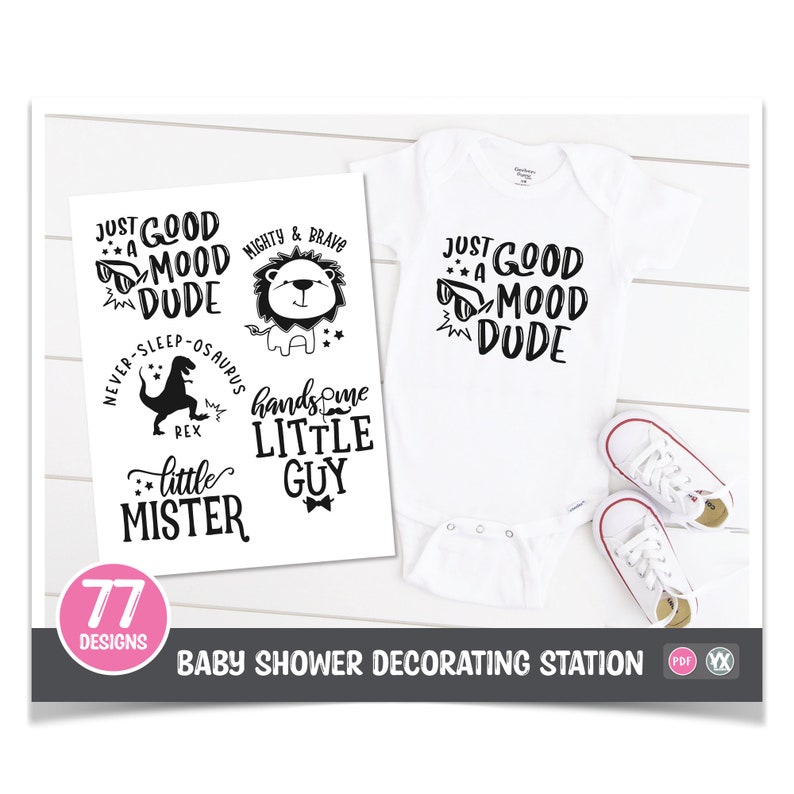 Printable Iron-ons for Baby Shower Decorating Station ALL 77 - Etsy