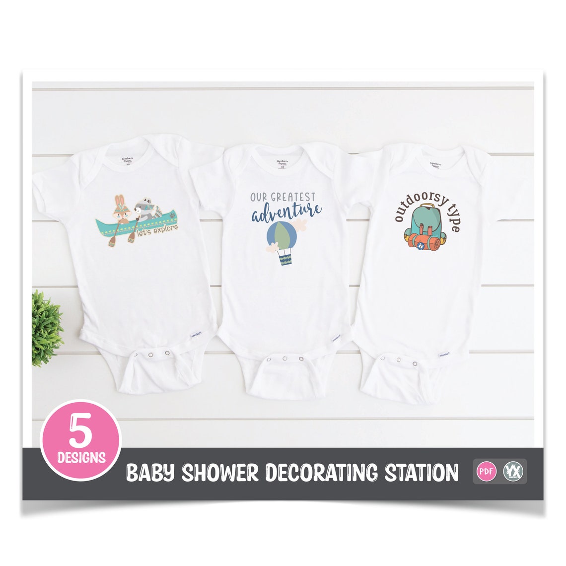 Printable Iron-ons for Baby Shower Decorating Station 5 | Etsy