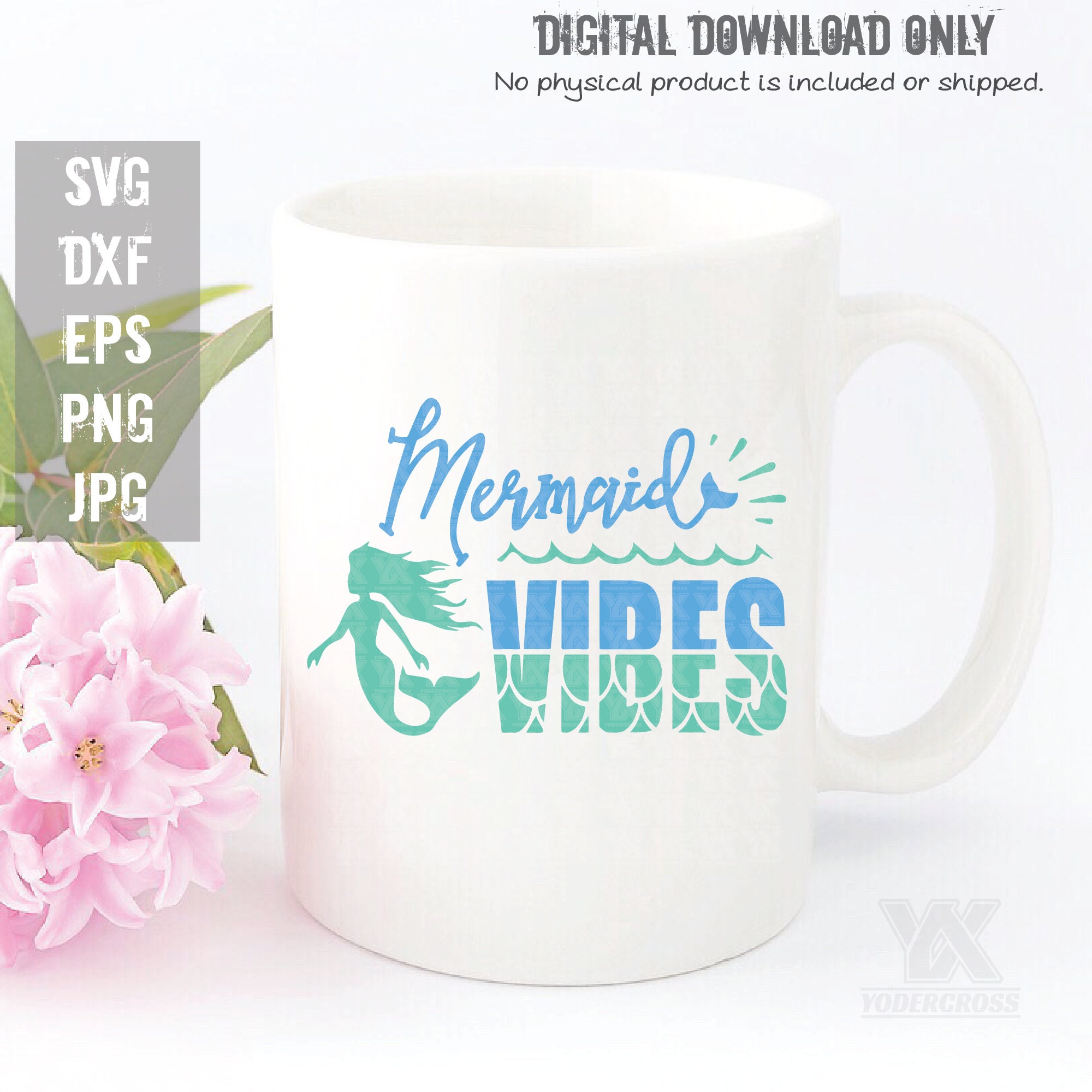 Download Mermaid Vibes SVG DXF png jpg Digital Files Only | Etsy