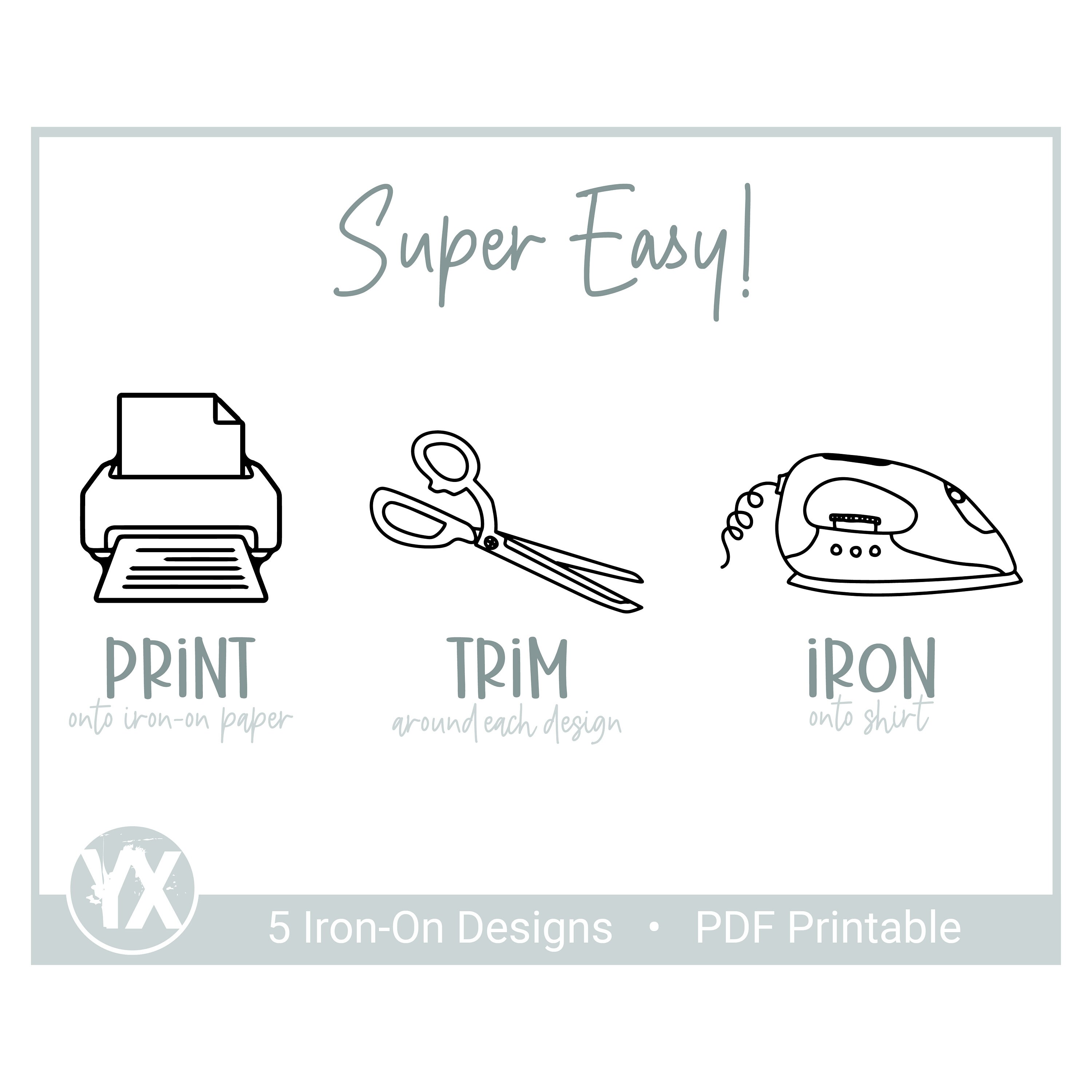 Printable Iron Ons For Girl Baby Shower Decorating Station 5 Etsy