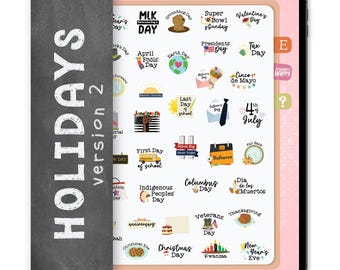 37 Holiday Digital Stickers, Compatible with ANY Digital Planner App (including GoodNotes)
