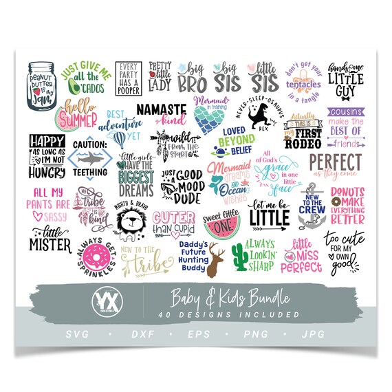 Download Baby Svg Bundle 40 Cut File Designs In Svg Dxf Eps Png Etsy