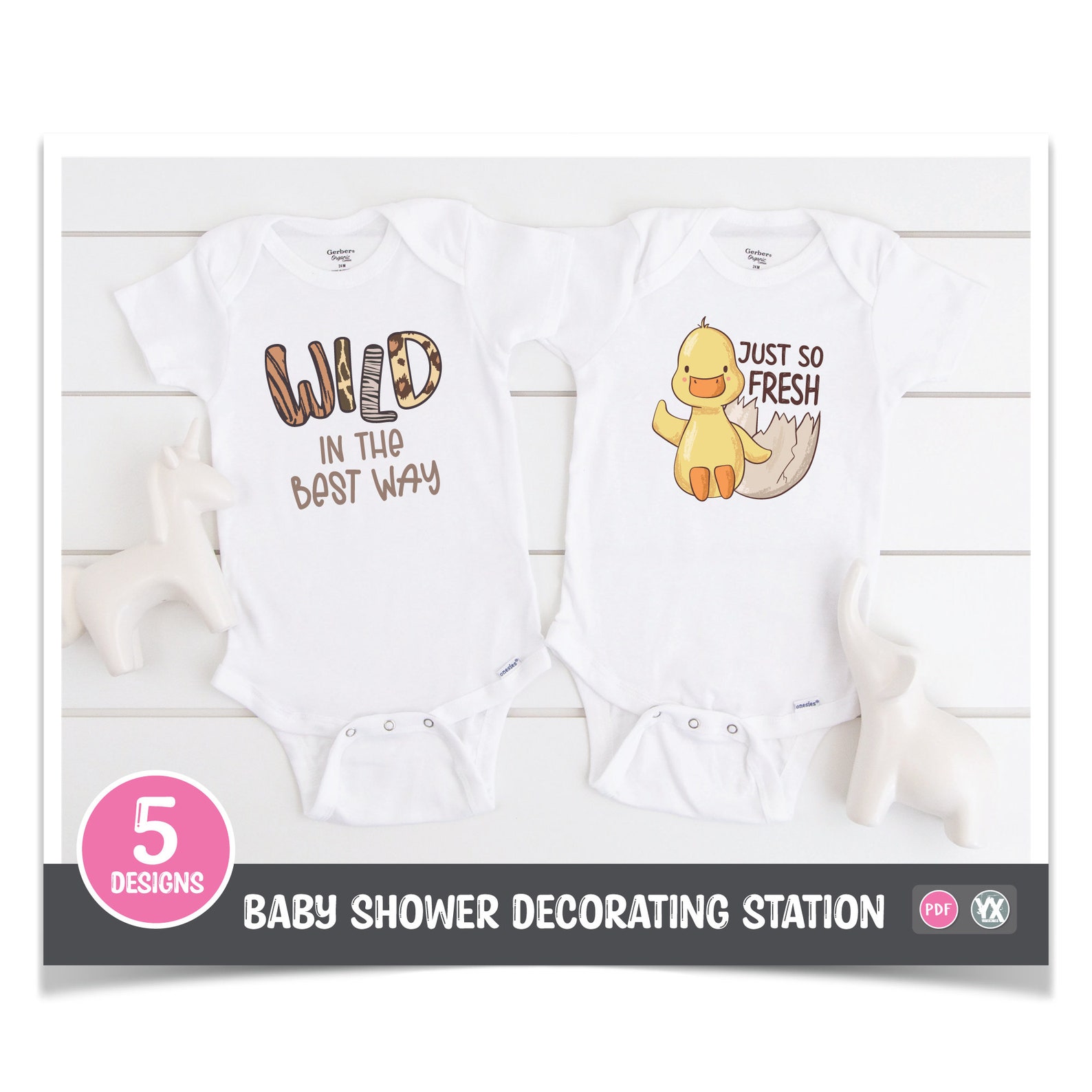 Zoo Baby Shower Printable Iron-ons for Baby Shower - Etsy