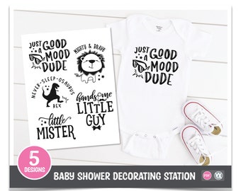 Boy Baby Shower Decorating Station Iron-On Transfers - Printable PDF Iron-On Transfers - Digital Files ONLY (Digital Set #7)