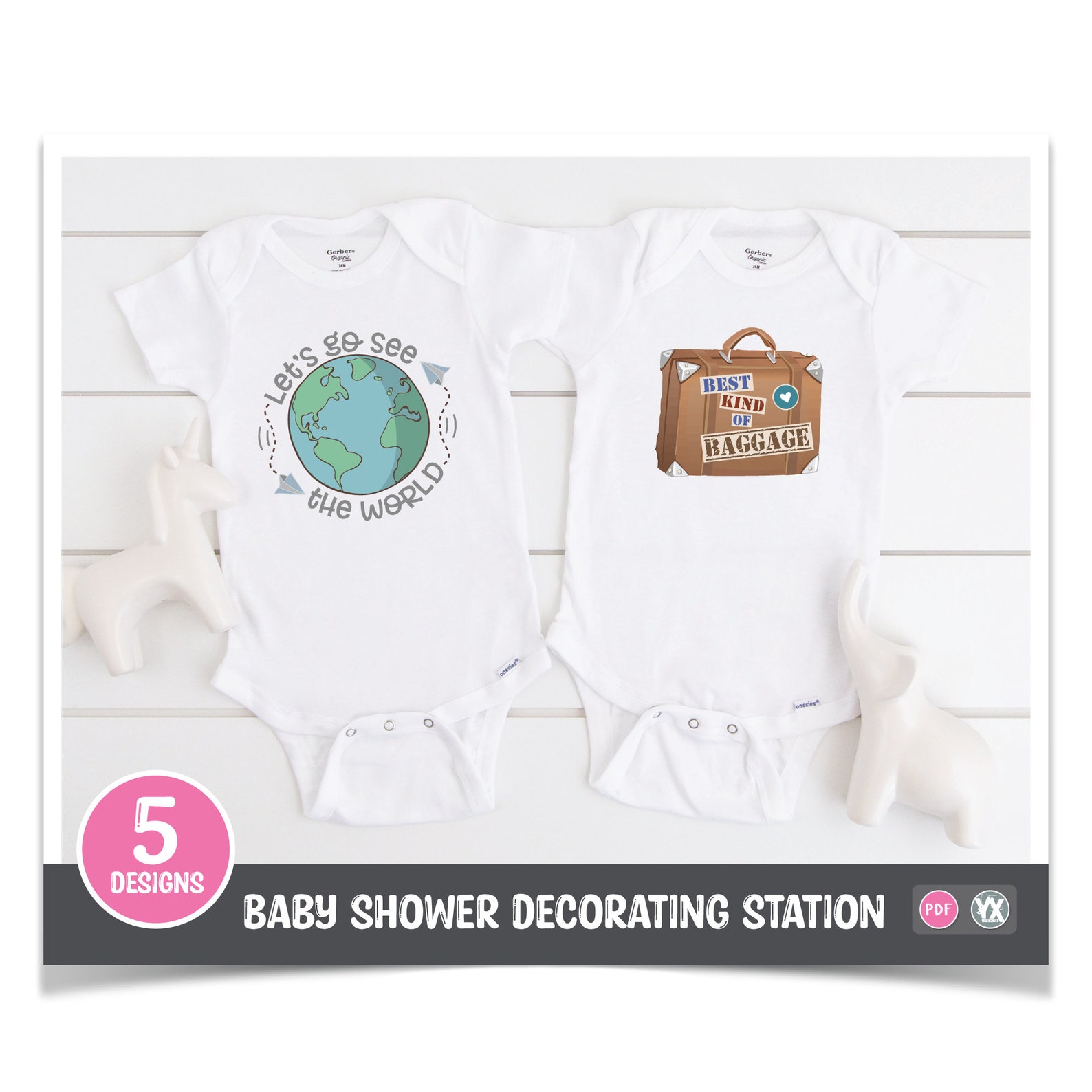 Printable Iron-ons for Baby Shower Decorating Station 5 | Etsy