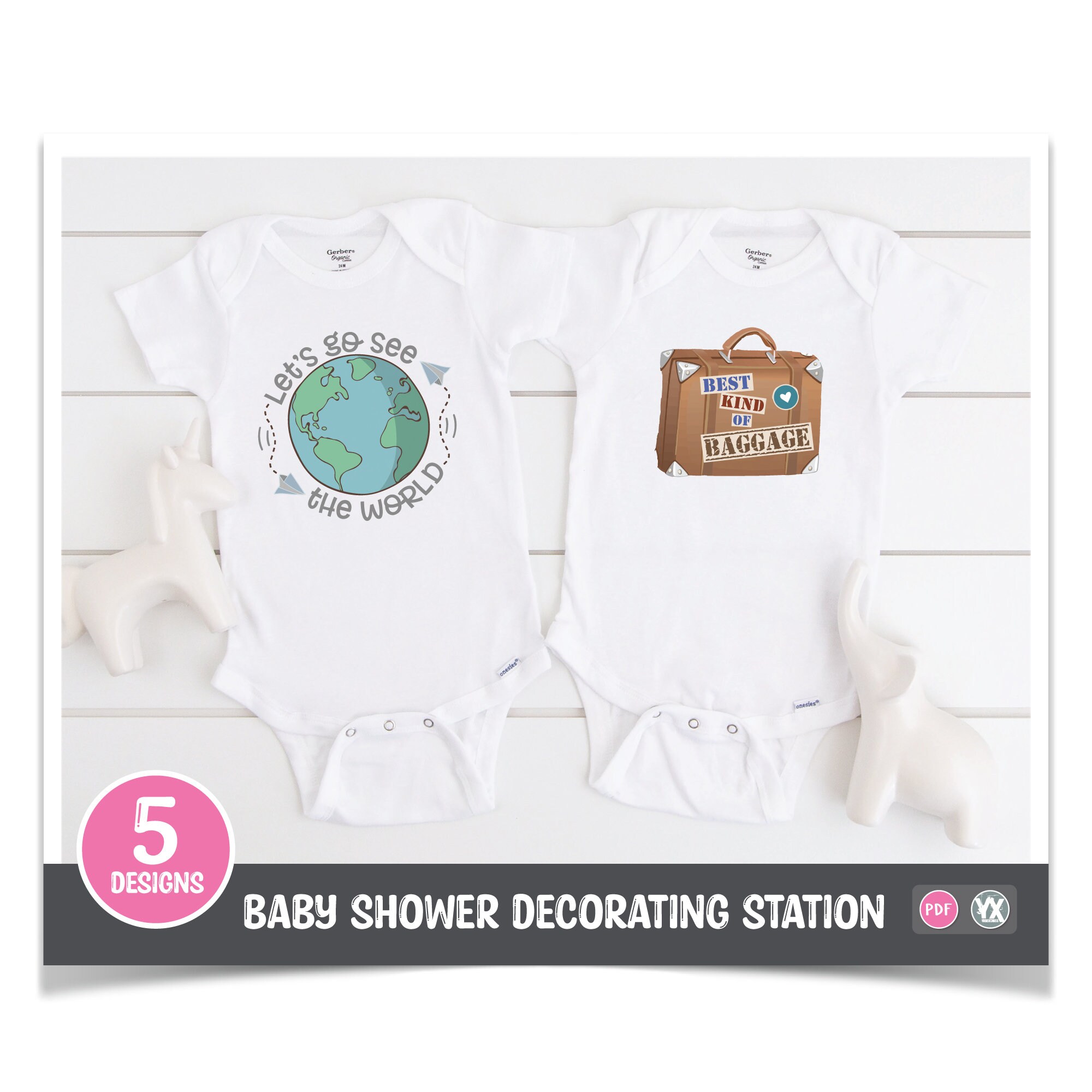 Printable Iron-ons for Baby Shower Decorating Station 5 | Etsy