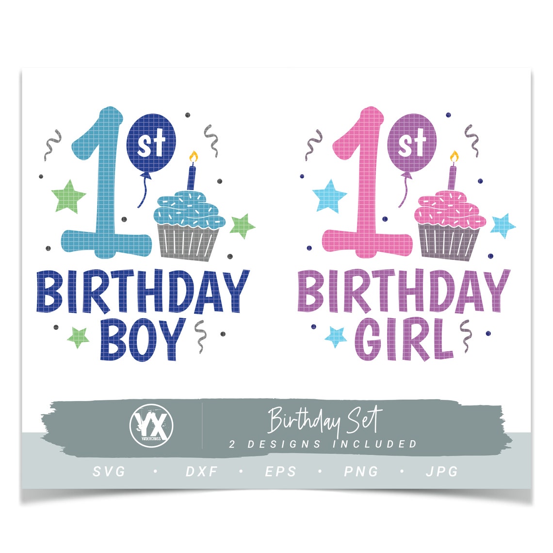 First Birthday SVG Set 1st Birthday Boy SVG First Birthday | Etsy