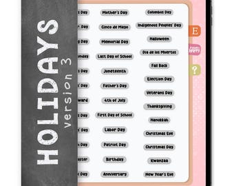 37 Holiday Tag Digital Stickers, Compatible with ANY Digital Planner App (including GoodNotes)