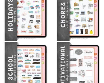 Pacchetto di adesivi per planner digitale, compatibili con QUALSIASI app di pianificazione digitale (inclusa GoodNotes) - Volume 1