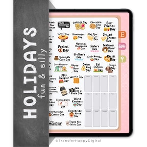 60 Fun & Silly Holiday Digital Stickers, Compatible with ANY Digital Planner App (including GoodNotes)