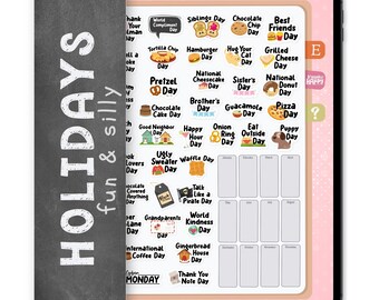 60 Fun & Silly Holiday Digital Stickers, Compatible with ANY Digital Planner App (including GoodNotes)