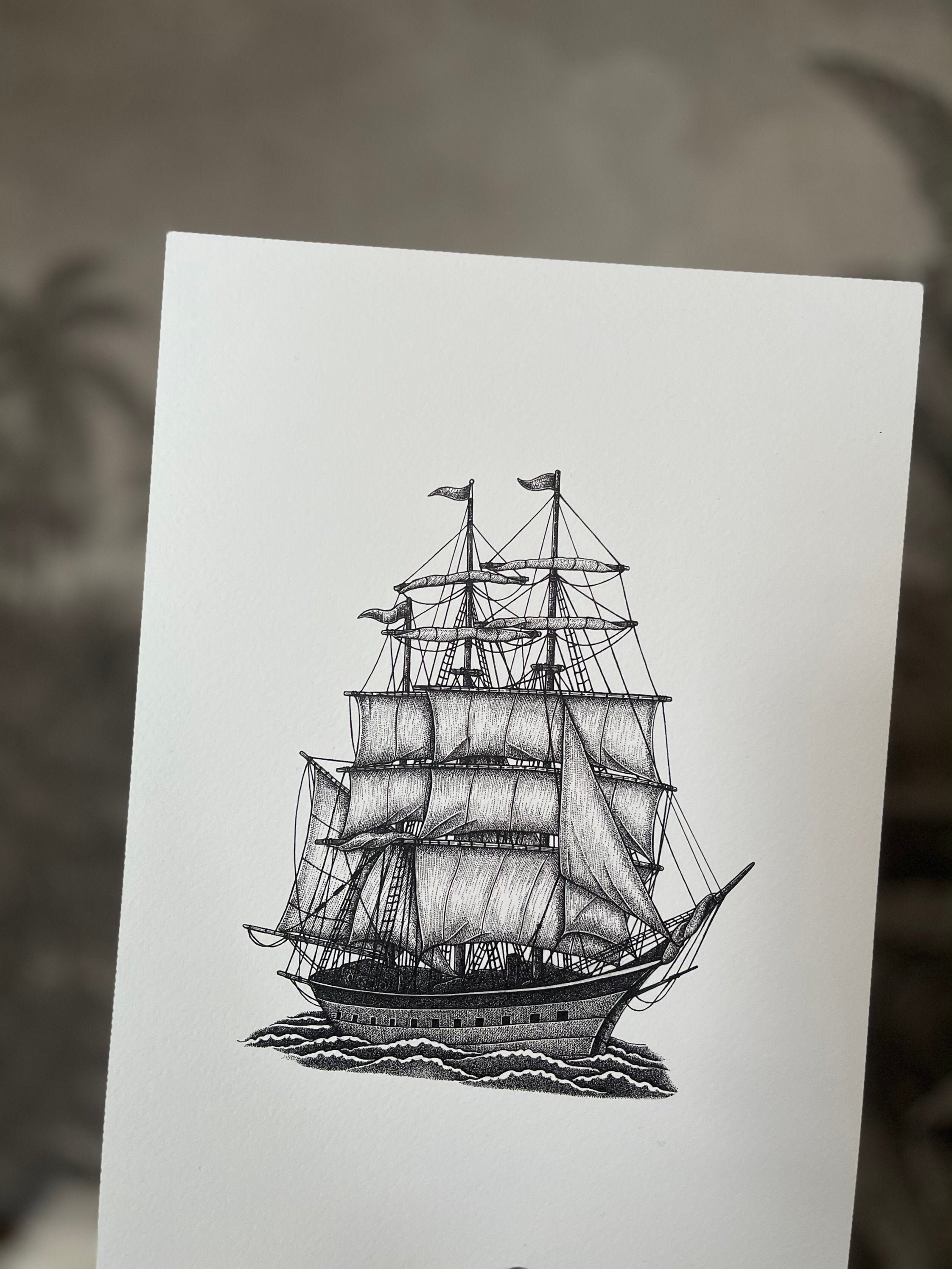 Packet Ship Nautical Print Sailing Ship Print Boat Wall Etsy Canada