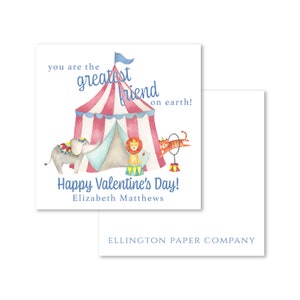 Mejor amigo en la tierra Circo San Valentín Tarjetas y pegatinas de recinto, pegatina de regalo, etiqueta de regalo, tarjeta de visita papelería personalizada