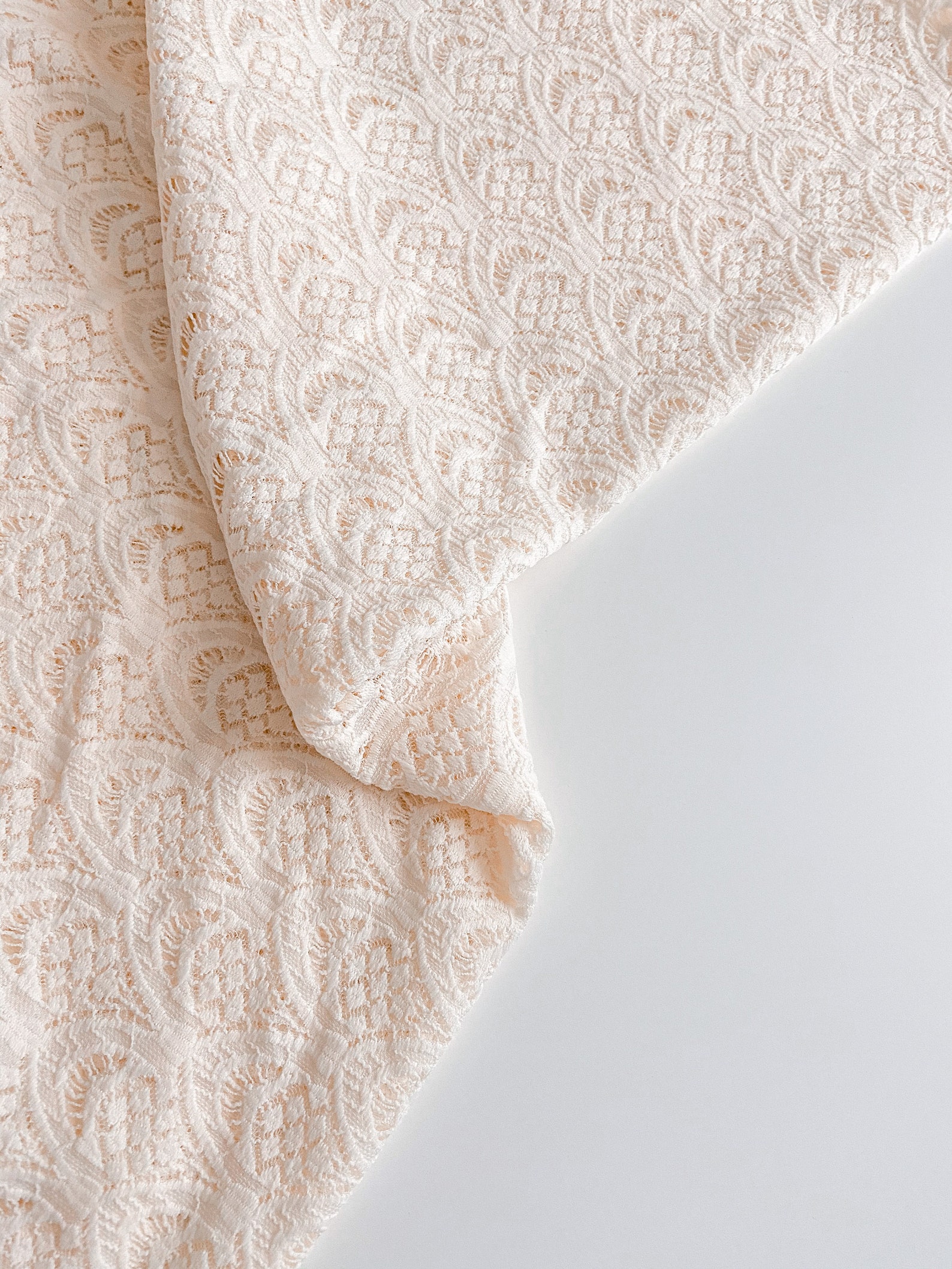 Cream Knit Lace Fabric 1/2 Yard | Etsy