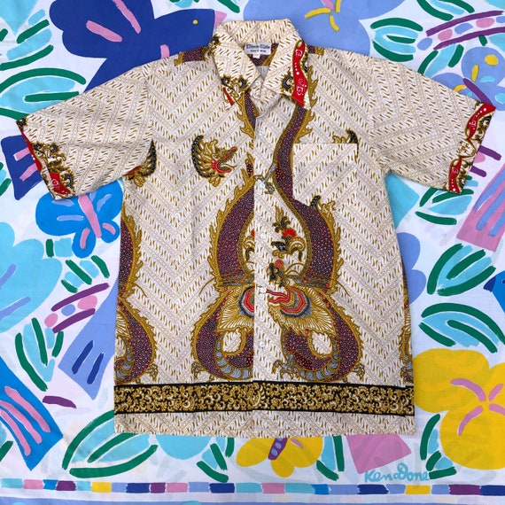 Stunning 70’s Vintage Dragon Batik Party Shirt