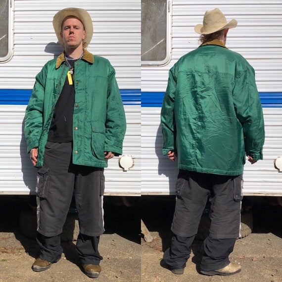 90’s Green Corduroy Collared Bomber Jacket
