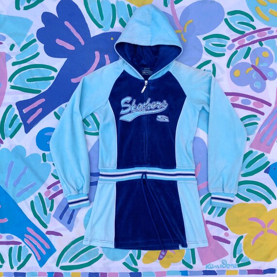 Rare 90’s - 00’s SKECHERS Velour Hooded Dress