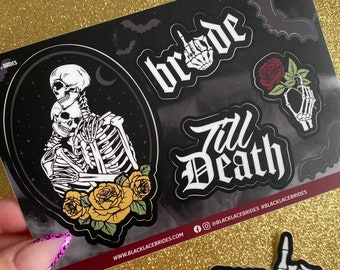 Till Death Sticker Sheet - Sticker - Married AF - Halloween Bride