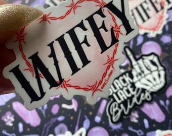 Wifey Sticker - Black Lace Brides - Sticker - Magic - Alternative Bride - Halloween Bride