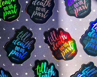 Till Death Do Us Part Sticker - Zwart Kant Bruiden - Sticker - Magie - Alternatieve Bruid - Halloween Bruid