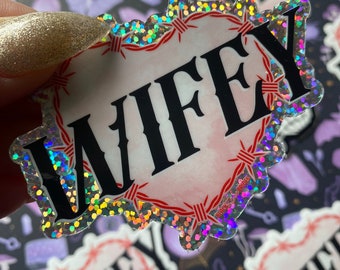 Wifey Glitter Sticker - Black Lace Brides - Sticker - Magic - Alternative Bride - Halloween Bride