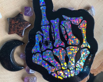 Glitter Ring Finger - Sticker - Engaged AF