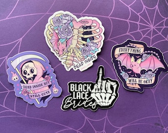 Pastel Dead Inside Sticker 3 Pack - Alternative - Halloween