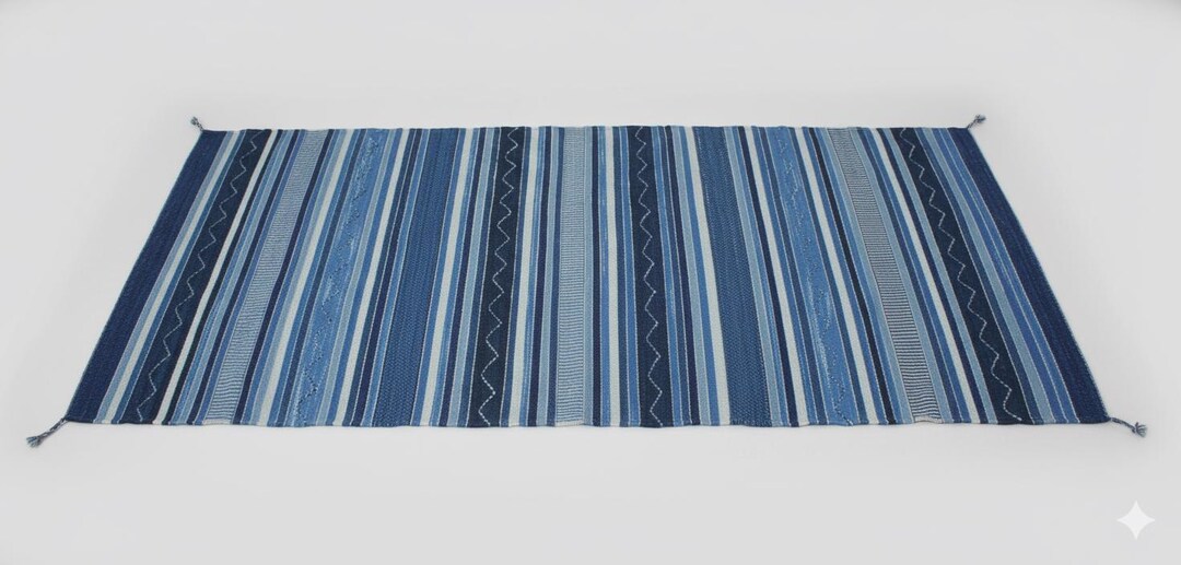Hingol Rug Handwoven Indigo Wool Rug - Etsy