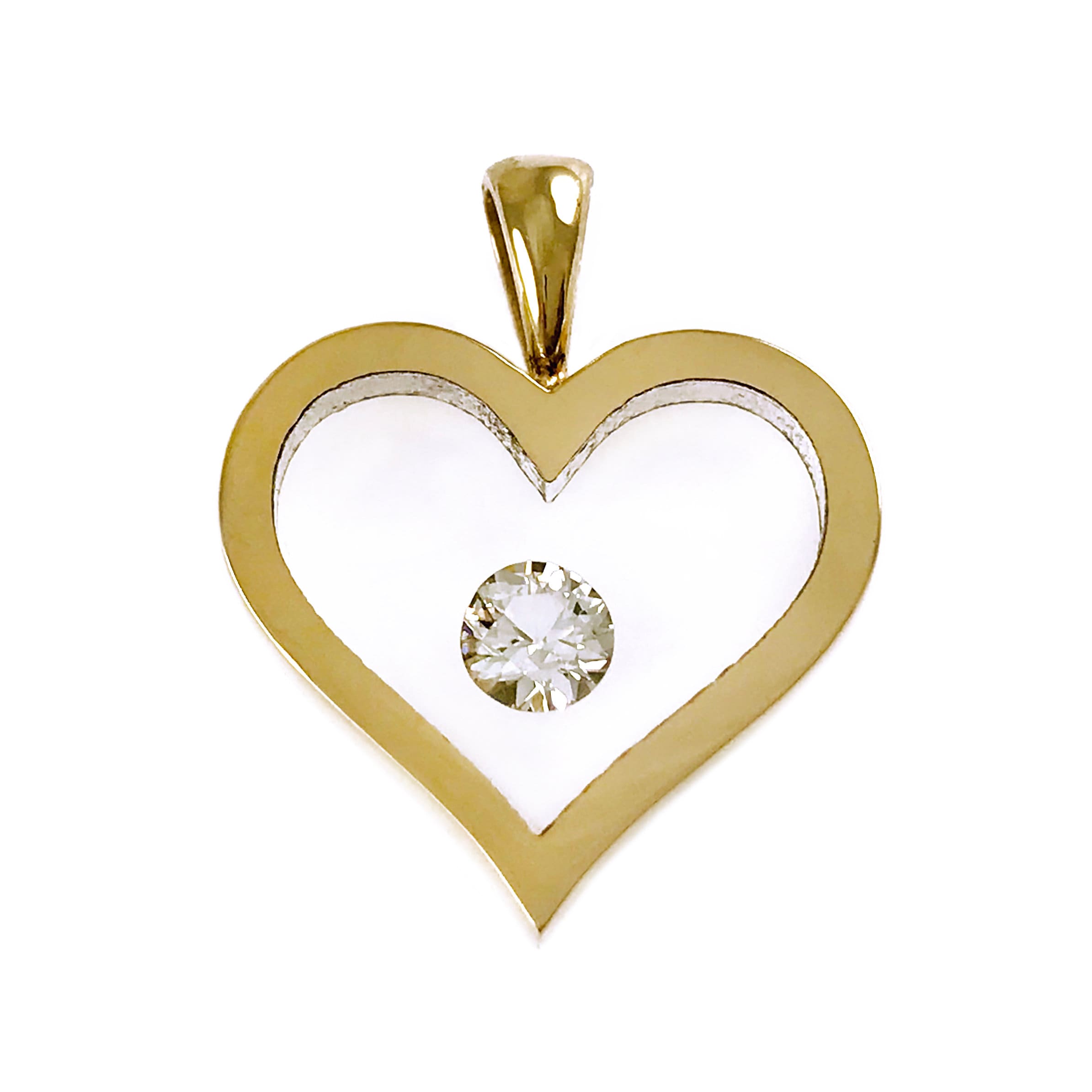 Floating diamond outlet heart pendant